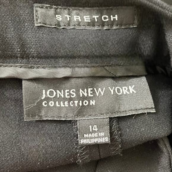 00s JONES NEW YORK Vintage Black Stretch Straight Leg Dress Pants - Picture 4 of 6
